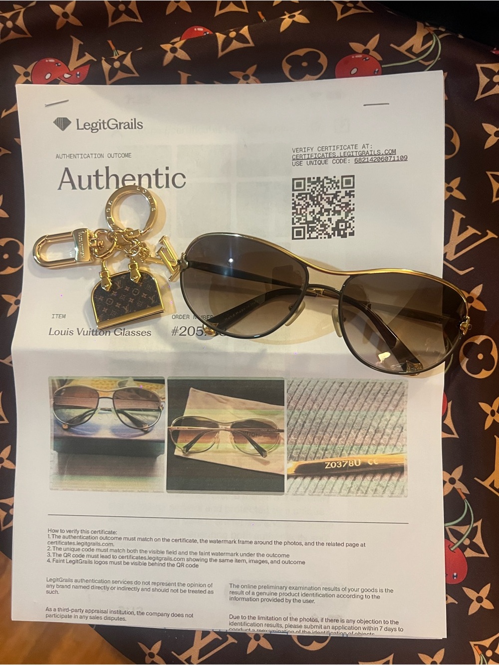 Louis Vuitton Gold Metal Aviator Sunglasses with Brown Gradient Lenses